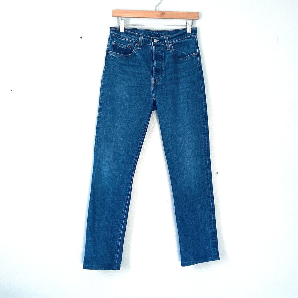 Levis 501 Jeans Size 27X32 Blue Denim Button Fly Classic Casual Western Indie